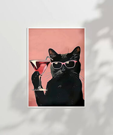 Çerçevesiz Poster Gözlük ve Kokteyl