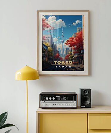 Çerçevesiz Poster Sonbahar Renkleriyle Tokyo Manzarası