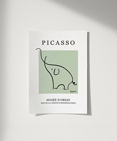 Çerçevesiz Poster Picasso Tarzı Dekoratif Fil Çerçeveli