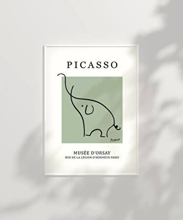 Çerçevesiz Poster Picasso Tarzı Dekoratif Fil Çerçeveli