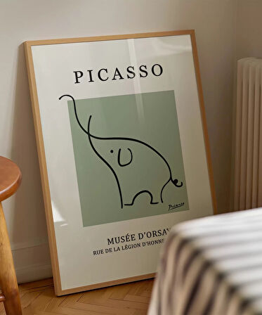 Çerçevesiz Poster Picasso Tarzı Dekoratif Fil Çerçeveli