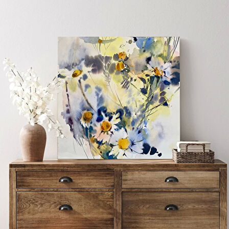 Mavi Çiçekler Kanvas Tablo