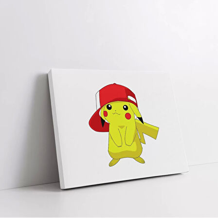 Şapkalı Pikachu Kanvas Tablo