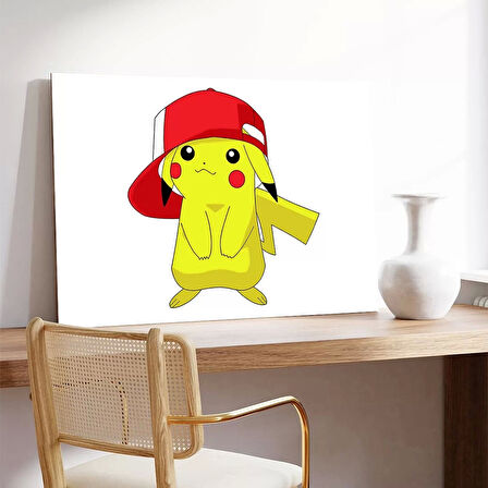 Şapkalı Pikachu Kanvas Tablo