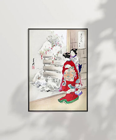 Çerçevesiz Poster Kimono ve Kar