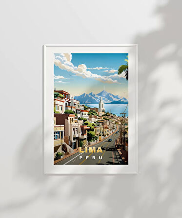 Çerçevesiz Poster Tropikal Lima Sokakları Dekoratif