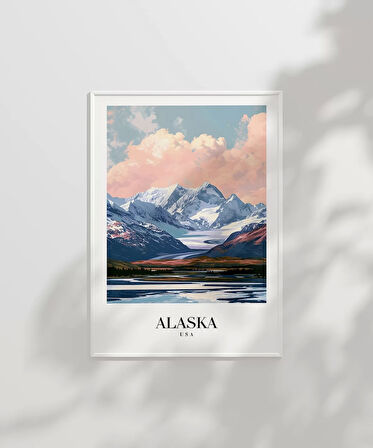 Çerçevesiz Poster Karlarla Kaplanmış Alaska