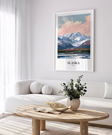 Çerçevesiz Poster Karlarla Kaplanmış Alaska