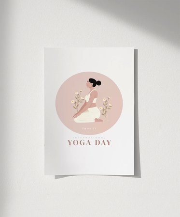 Çerçevesiz Poster Yoga ile Çiçek Aç