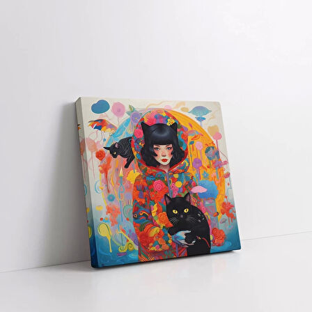 Siyah Kedi Kanvas Tablo