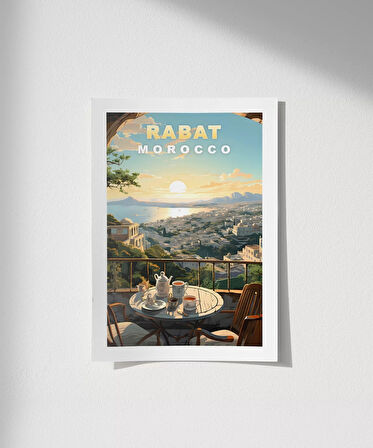 Çerçevesiz Poster Rabat Teras Manzarası