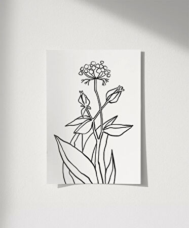 Çerçevesiz Poster Floral Detaylı Doğa Temalı