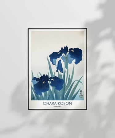 Çerçevesiz Poster Ohara Koson Süsen Çiçekleri 2