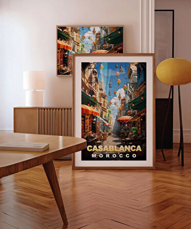 Çerçevesiz Poster Fas'ın Renkli Sokakları