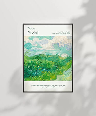 Çerçevesiz Poster Vincent Van Gogh Yeşil Buğday Tarlası