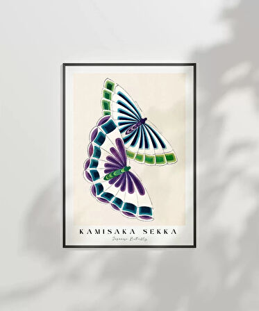 Çerçevesiz Poster Kamisaka Sekka İki Japon Kelebeği