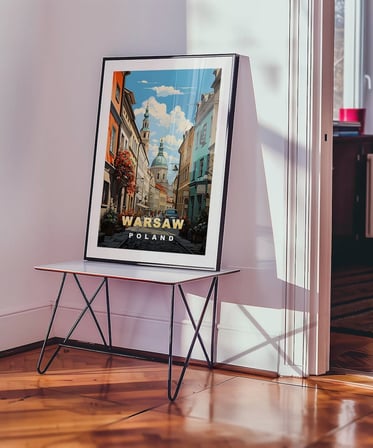 Çerçevesiz Poster Varşova Mimarisine Yolculuk