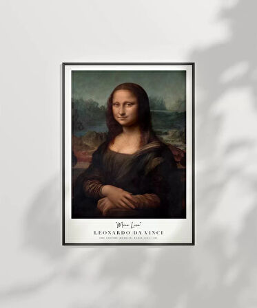 Çerçevesiz Poster Leonardo Da Vinci Mona Lisa