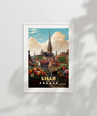 Çerçevesiz Poster Lille Tarihi ve Çiçek Bahçesi Sanat