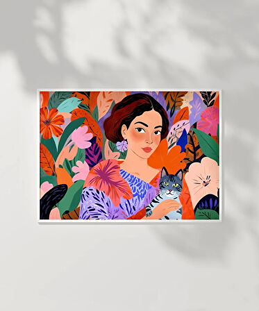 Çerçevesiz Poster Çiçeklerin Arasında