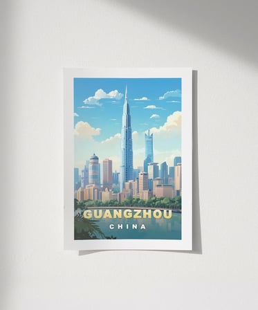 Çerçevesiz Poster İhtişamlı Guangzhou Gökdelenleri