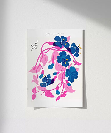 Çerçevesiz Poster Romantik Çiçek Buketi