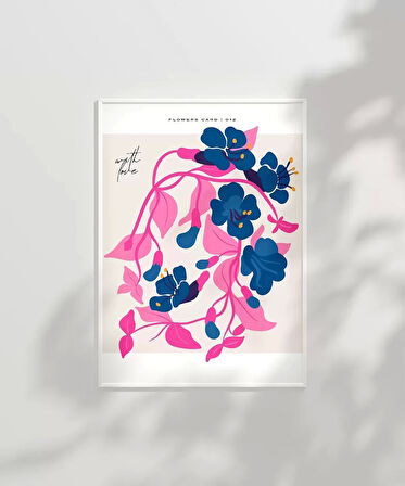 Çerçevesiz Poster Romantik Çiçek Buketi