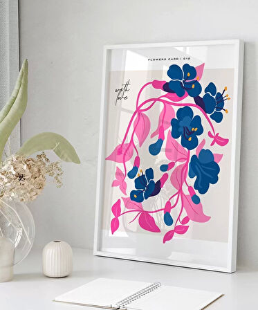 Çerçevesiz Poster Romantik Çiçek Buketi