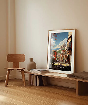 Çerçevesiz Poster Thessaloniki Tarihi Sokak Manzarası