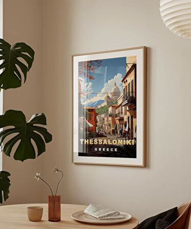 Çerçevesiz Poster Thessaloniki Tarihi Sokak Manzarası