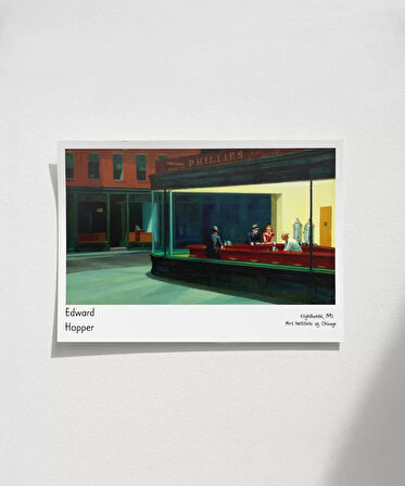 Çerçevesiz Poster Edward Hopper Nighthawks