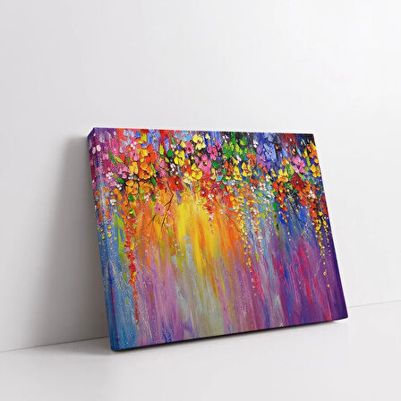 Renk Dolu Çiçekler Kanvas Tablo