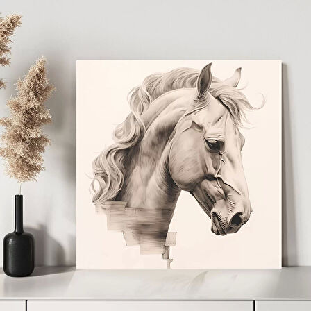 Beyaz At Kanvas Tablo