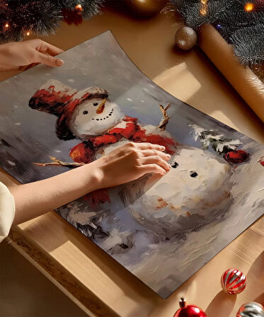 Çerçevesiz Poster Neşeli Kardan Adam