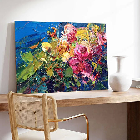 Soyut Çiçekler Bahçesi Kanvas Tablo