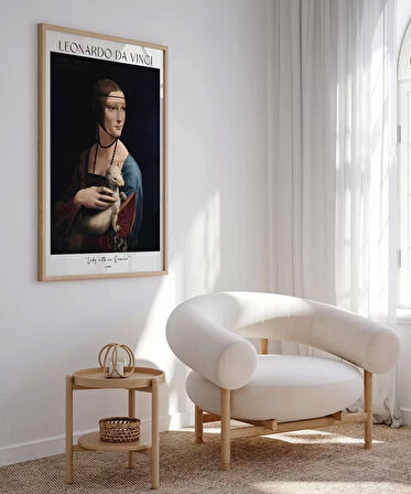 Çerçevesiz Poster Leonardo Da Vinci Kakımlı Kadın
