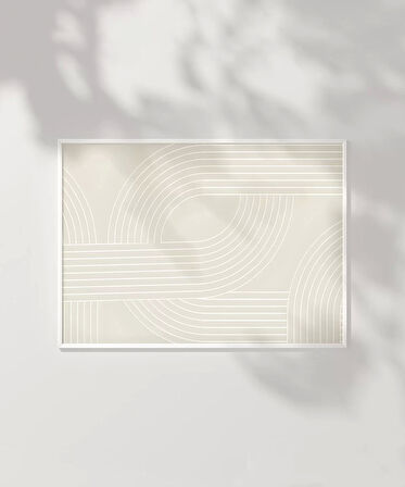 Çerçevesiz Poster Geometrik Kavisli Çizgiler