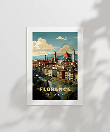 Çerçevesiz Poster Floransa Katedrali ve Şehir Manzarası "
