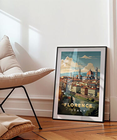 Çerçevesiz Poster Floransa Katedrali ve Şehir Manzarası "