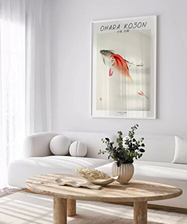 Çerçevesiz Poster Ohara Koson İki Sazan