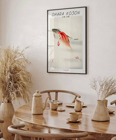 Çerçevesiz Poster Ohara Koson İki Sazan