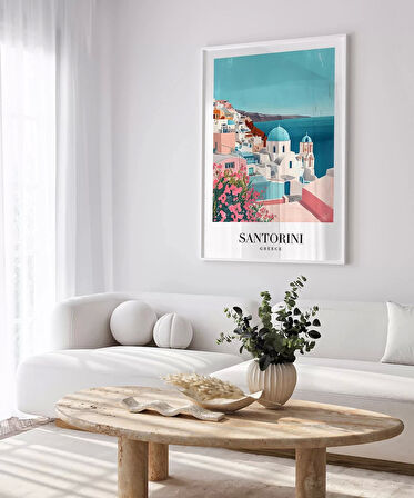 Çerçevesiz Poster Santorini'nin Masmavi Hayalleri