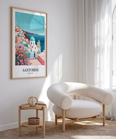 Çerçevesiz Poster Santorini'nin Masmavi Hayalleri