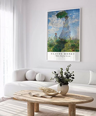 Çerçevesiz Poster Claude Monet Şemsiyeli Kadın (2)