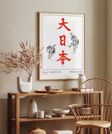 Çerçevesiz Poster Hokusai Çalışma Dai Nippon Büyük Japonya