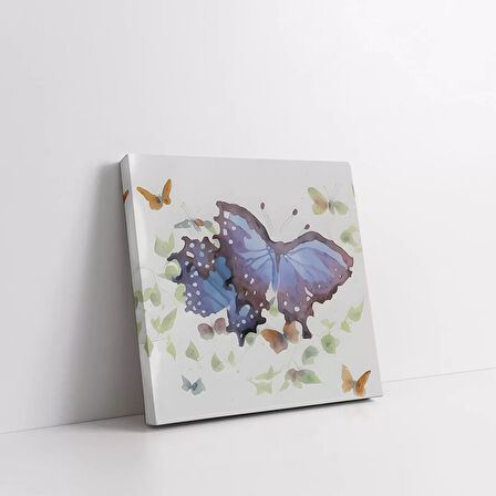 Azur Kelebekler Kanvas Tablo