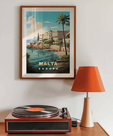 Çerçevesiz Poster Malta Sahil Manzarası ve Akdeniz Huzuru