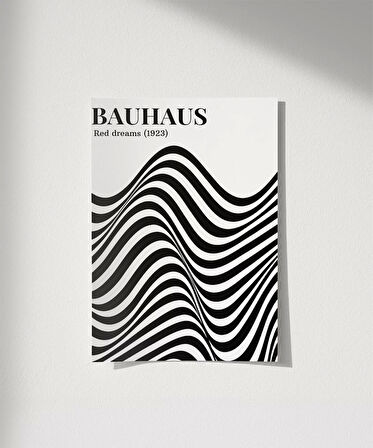 Çerçevesiz Poster Retro Bauhaus Tasarımı Grafik