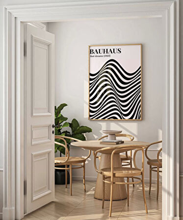 Çerçevesiz Poster Retro Bauhaus Tasarımı Grafik