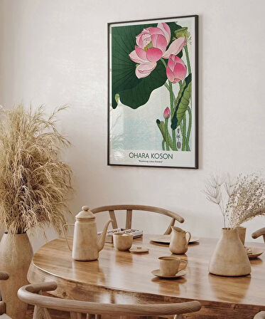 Çerçevesiz Poster Ohara Koson Çiçek Açan Lotus Çiçekleri 3